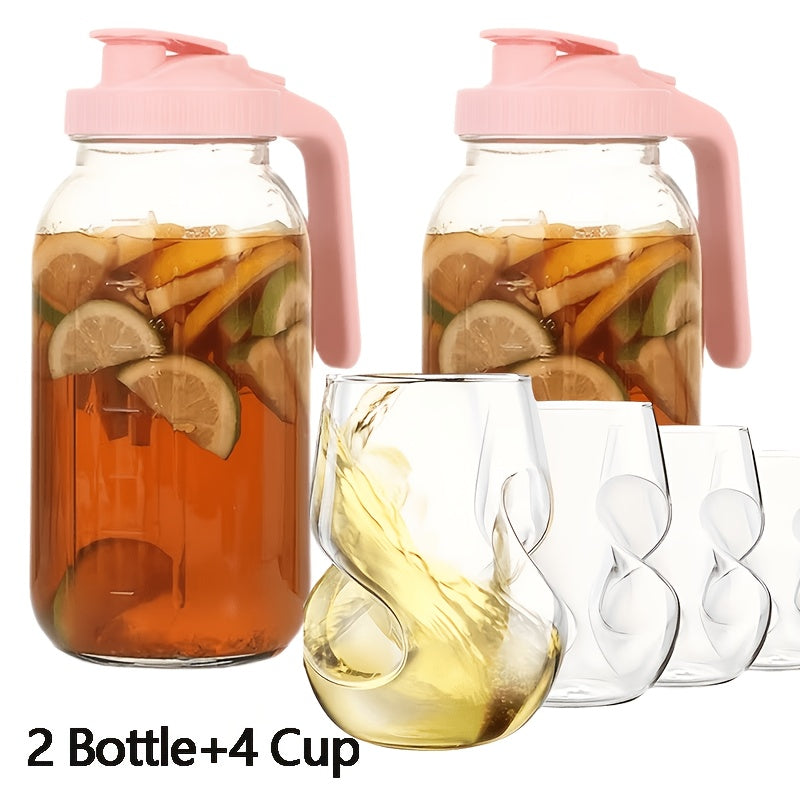 Heavy-Duty 64Oz Mason Jar Set – clear reusable pantry storage, 2-Pack 3-Pack 64Oz Glass Pitcher with Handle for Outdoor Entertaining Leak-Proof Wide Mouth Mason, designed for American homes, daily convenience and practical gifting