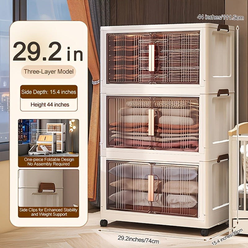 Storage Bins – 29 2In Folding Storage Cabinet 3 4 5-Tier Extra Large Plastic Storage Bins with