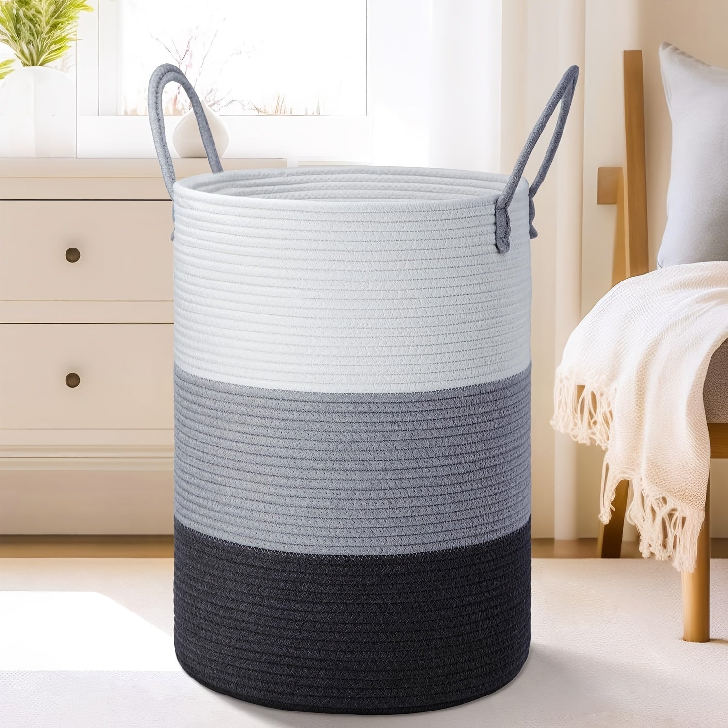 Home Living Essential – Collapsible Laundry Basket Woven Rope Laundry Hamper 12 15gal 15 85gal 21 13gal