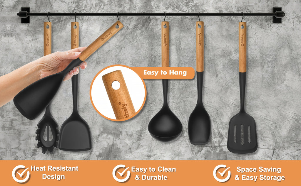 Kitchen Essential – 25pcs Set of Silicone Cooking Tools, Featuring Nonstick Utensils with Wooden Handles, Heat-Resistant Spatulas for Culinary Use, And Silicone Kitchen Gadgets Including Spo