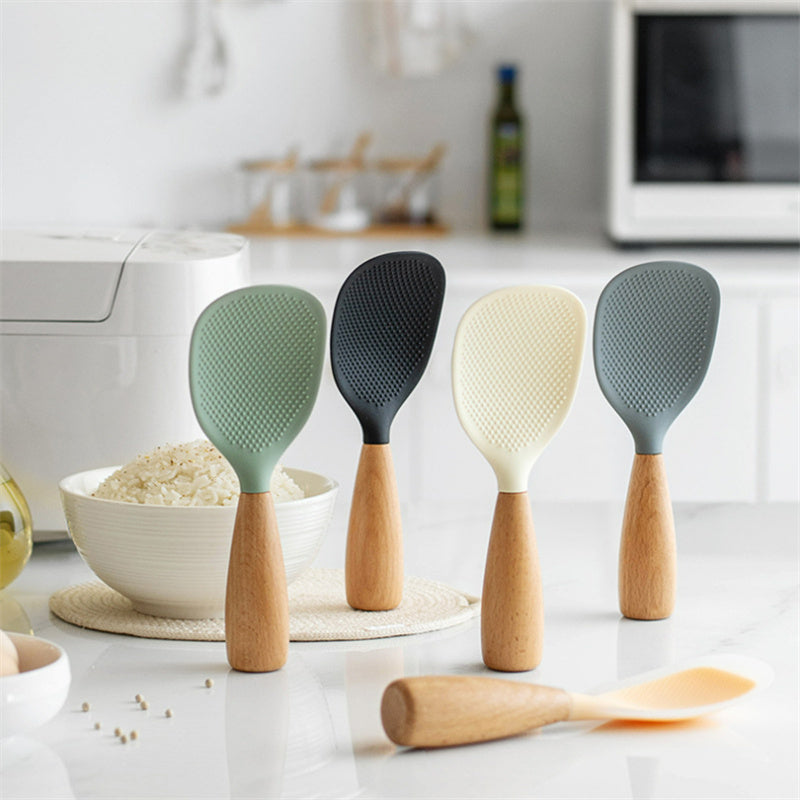 Easy-Access 2 Pack Kitchen Cookware Set – versatile meal preparation, 2 Pack Silicone Rice Potato Server with Wooden Handle - Durable Heat-Resistant Kitchen Spoon, designed for American homes, daily convenience and practical gifting