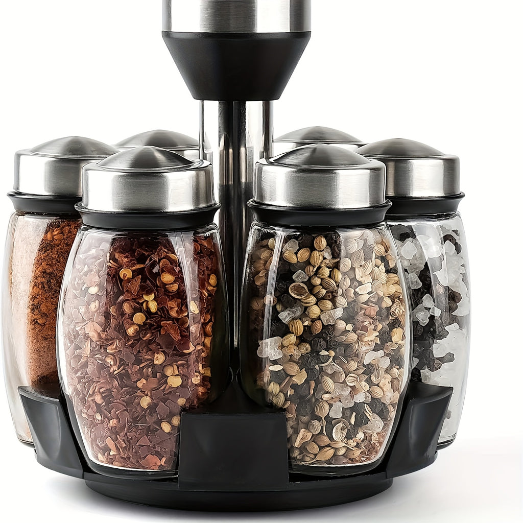 Versatile Airtight Storage Jar Set – clear reusable pantry storage, 7 in 1 14-In-1 Seasoning Bottle Rotating Seasoning Bottle Kitchen Supplies Hotel Household Seasoning, designed for American homes, daily convenience and practical gifting