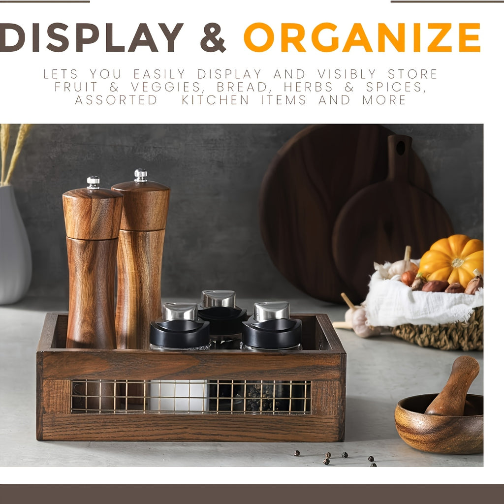 Modern 3pcs Stackable Home Storage Bins – portable space-saving storage, 3pcs Classic Wooden Storage Basket Set - Open Design Easy to Take And Place, designed for American homes, daily convenience and practical gifting