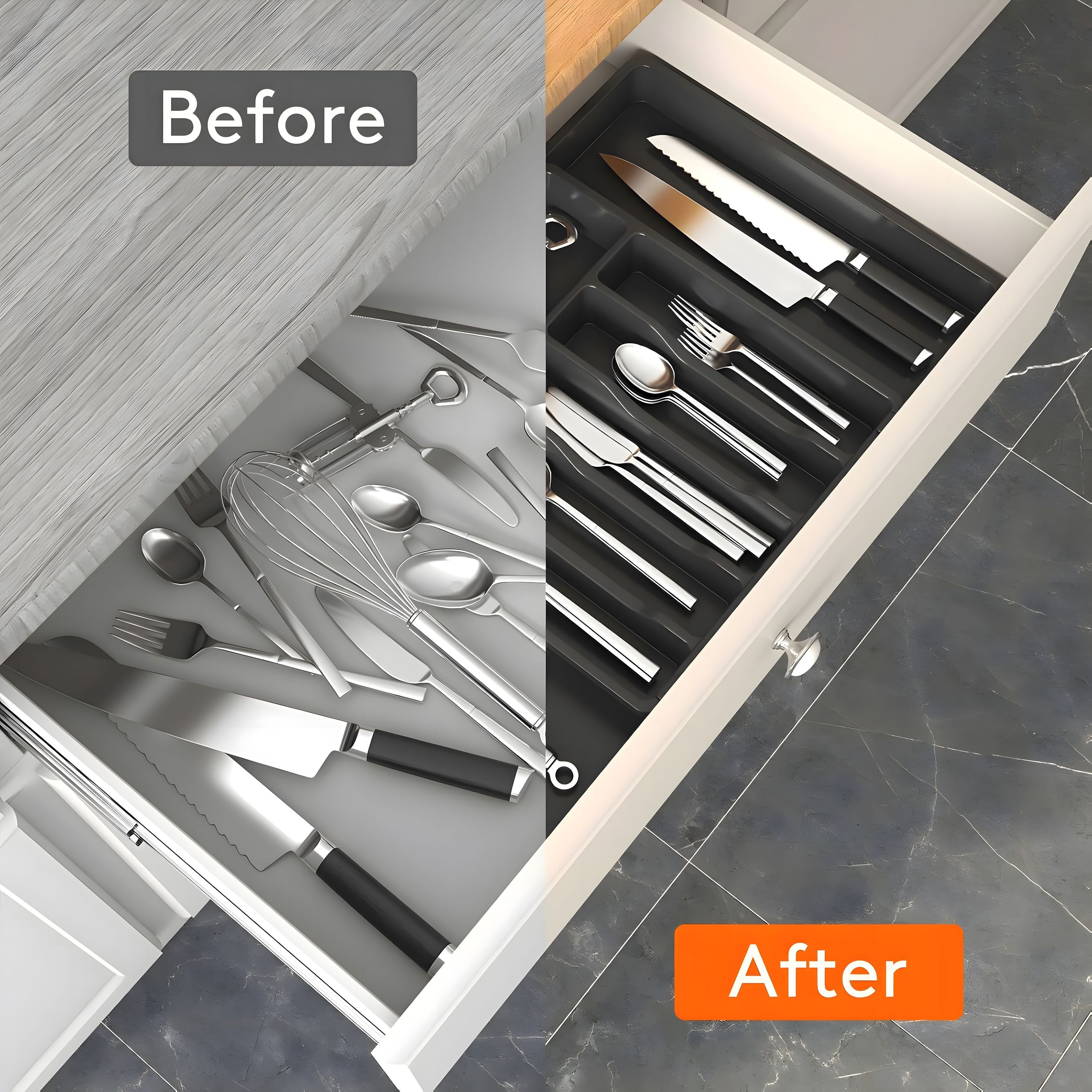 Versatile Stackable Home Storage Bins – portable space-saving storage, Silverware Organizer Utensil Knife Storage Box Adjustable Storage Box Cutlery Storage Box Kitchen Organizers, designed for American homes, daily convenience and practical gifting