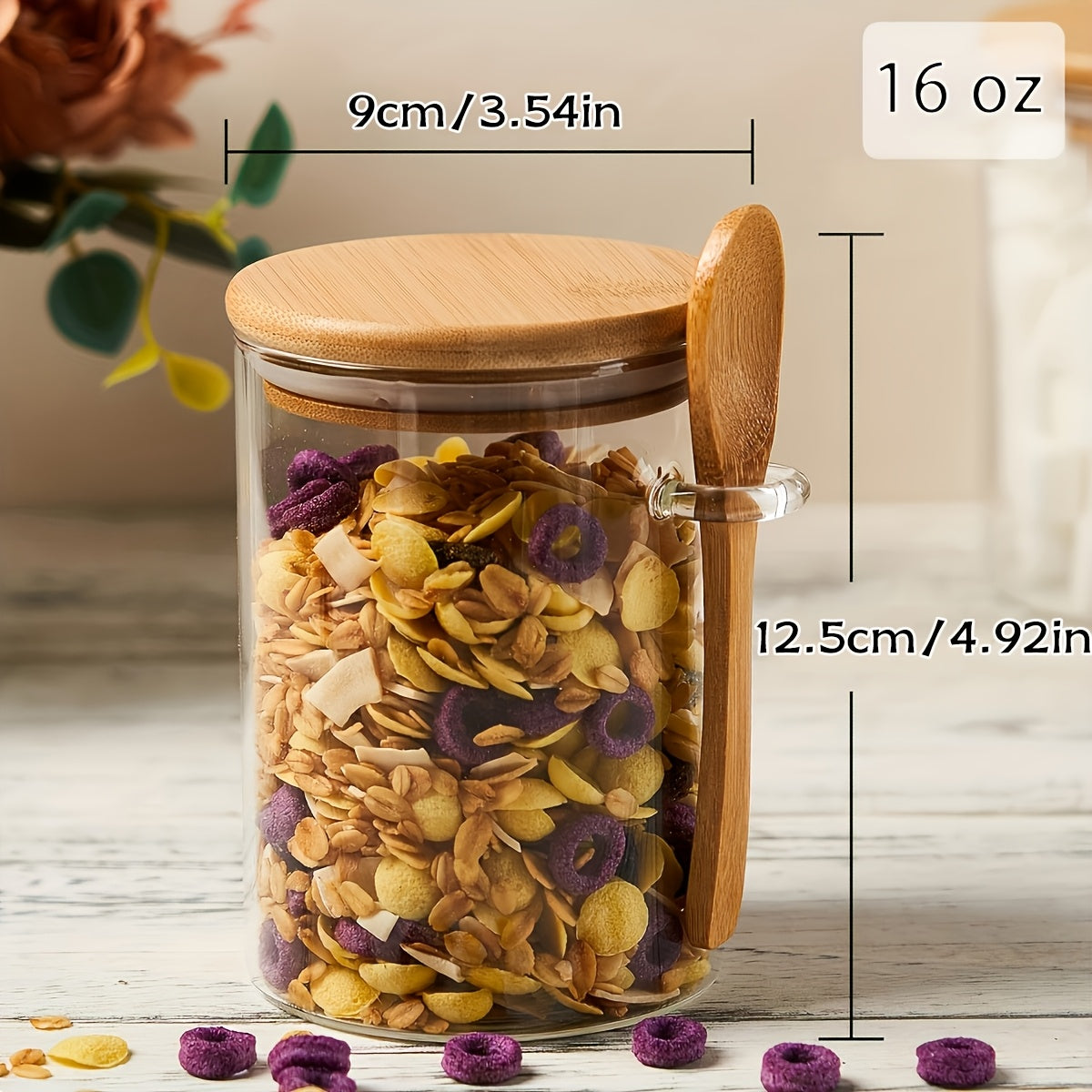 4pcs Local Warehouse 16oz Overnight Oats Glass Jar with Lid, Oatmeal Cup with Spoon, Meal Prep Large Capacity Breakfast Oatmeal Glass Jar Glass Meal Prep Container, Condiment Jar Glass Jar for Storing Oats And Yogurt Perfect Christmas Gift