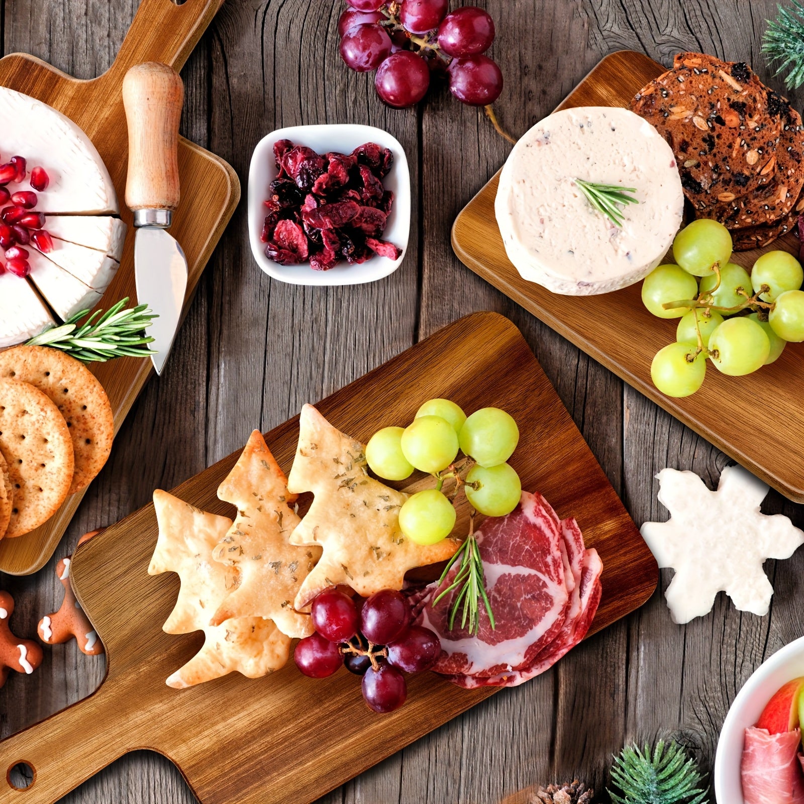 Versatile Kitchen Cutting Board – durable food prep and serving, 10 DIY Acacia Wood Cutting Boards with Handles - 11 7 Inches X 8, designed for American homes, daily convenience and practical gifting