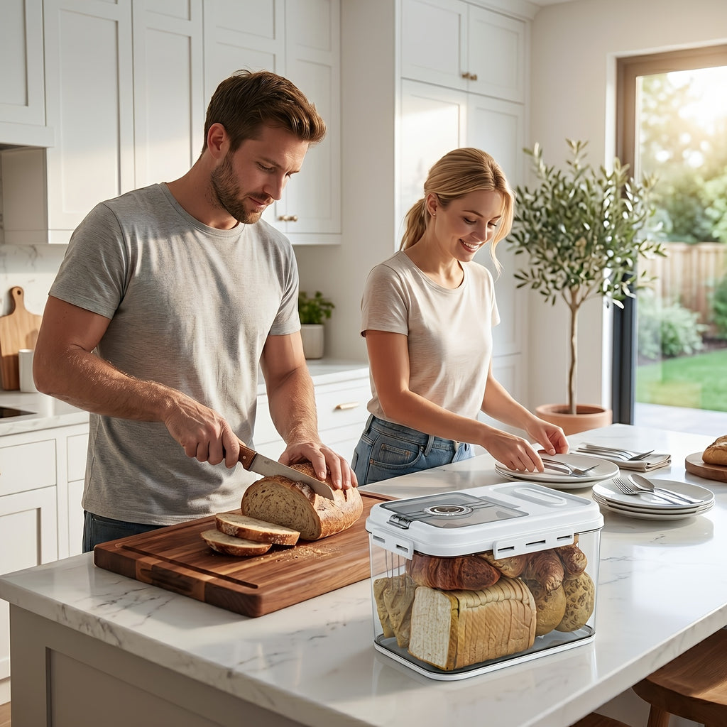 Premium Countertop Bread Storage Box – fresh-bread countertop organization, 2 Sizes Airtight Food Storage Large-Bread Box Bread Boxes for Kitchen Counter, designed for American homes and practical gifting
