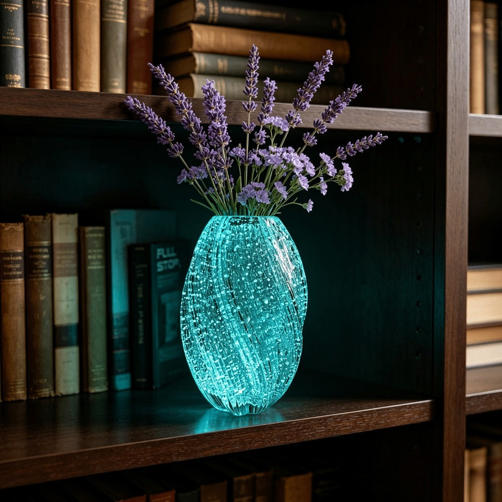 Versatile Decorative Flower Vase – tabletop floral display and modern home decor, Wave Mouth Vases Luminous Handmade Glass Flower Vase Desktop Ornaments Propagation Station Plant Holder, designed for American homes, daily convenience and practical gi