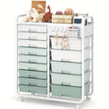 Space-Saving Pull-Out Cabinet Organizer – smooth-access cabinet organization, TOOLF 14-Drawer Rolling Storage Cart with Tabletop Pegboard Mobile Utility Cabinet on Wheels -, designed for American homes, daily convenience and practical gifting