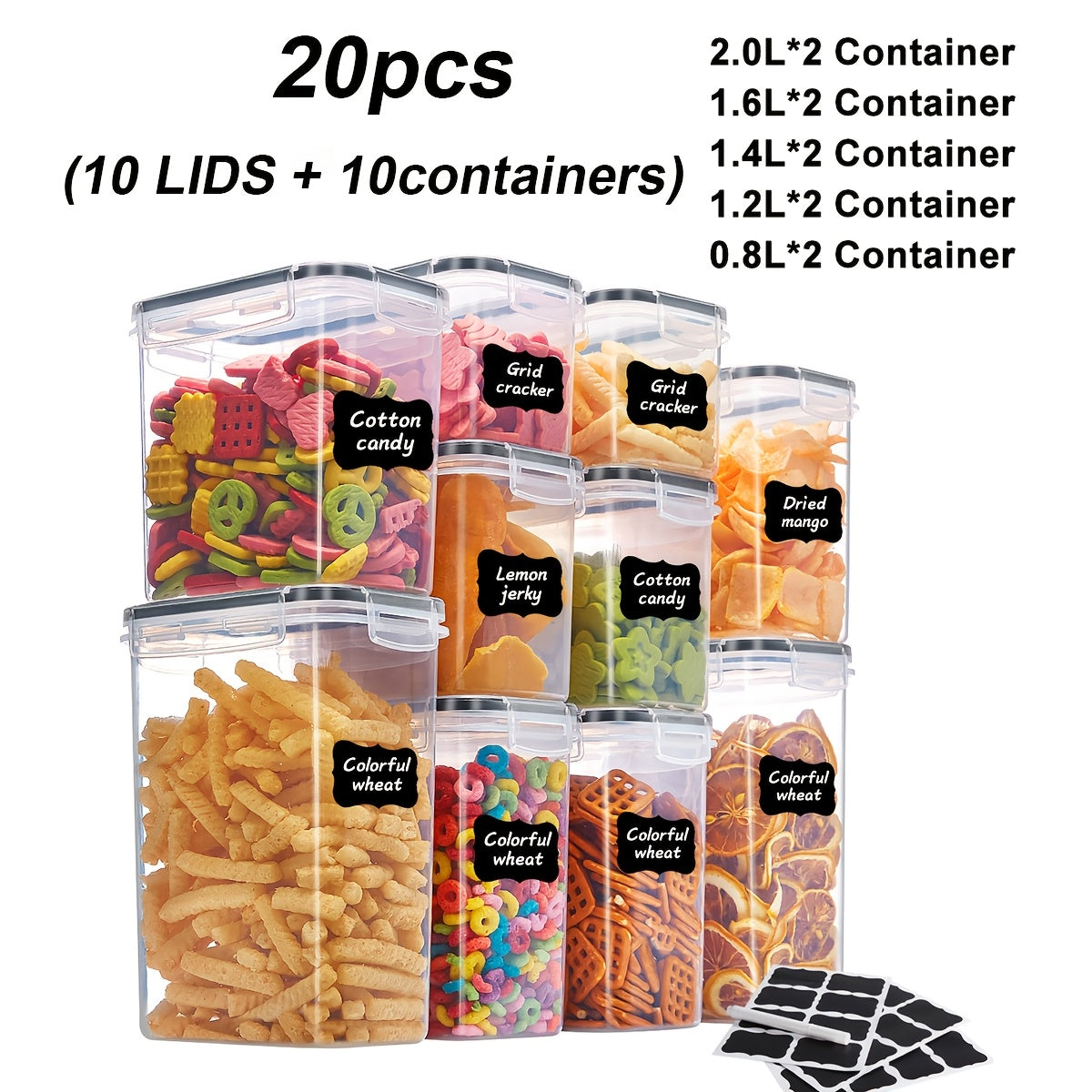 Food Storage Containers – Compact 12/14/20/48/84pcs Airtight Food Storage Containers – leak-resistant reusab