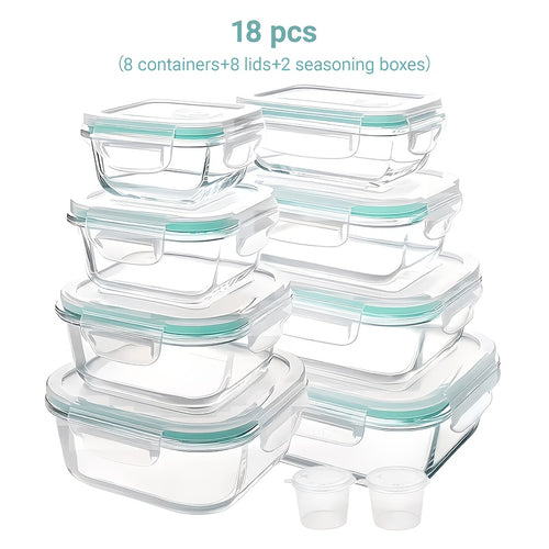 18-Piece Glass Food Storage Container Set