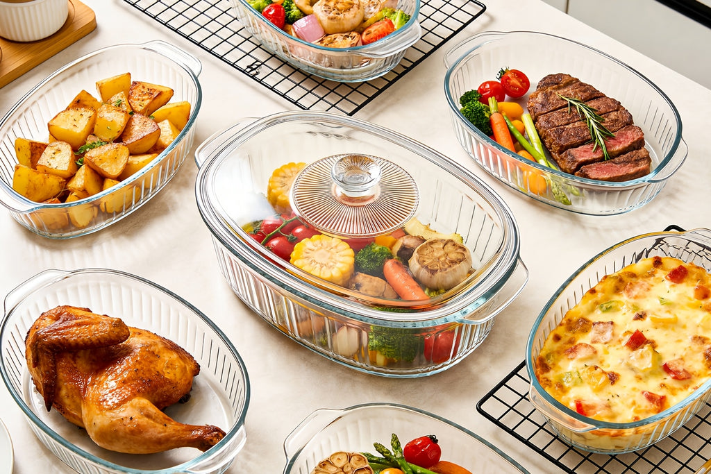 1.9QT Glass Casserole Dish with Lid, High Borosilicate Glass with Silicone Mat, Microwave, Oven And Freezer Safe, Multi-Purpose Kitchen Cookware for Baking, Food Prep And Serving, Ideal for Gifts, Holidays And Parties