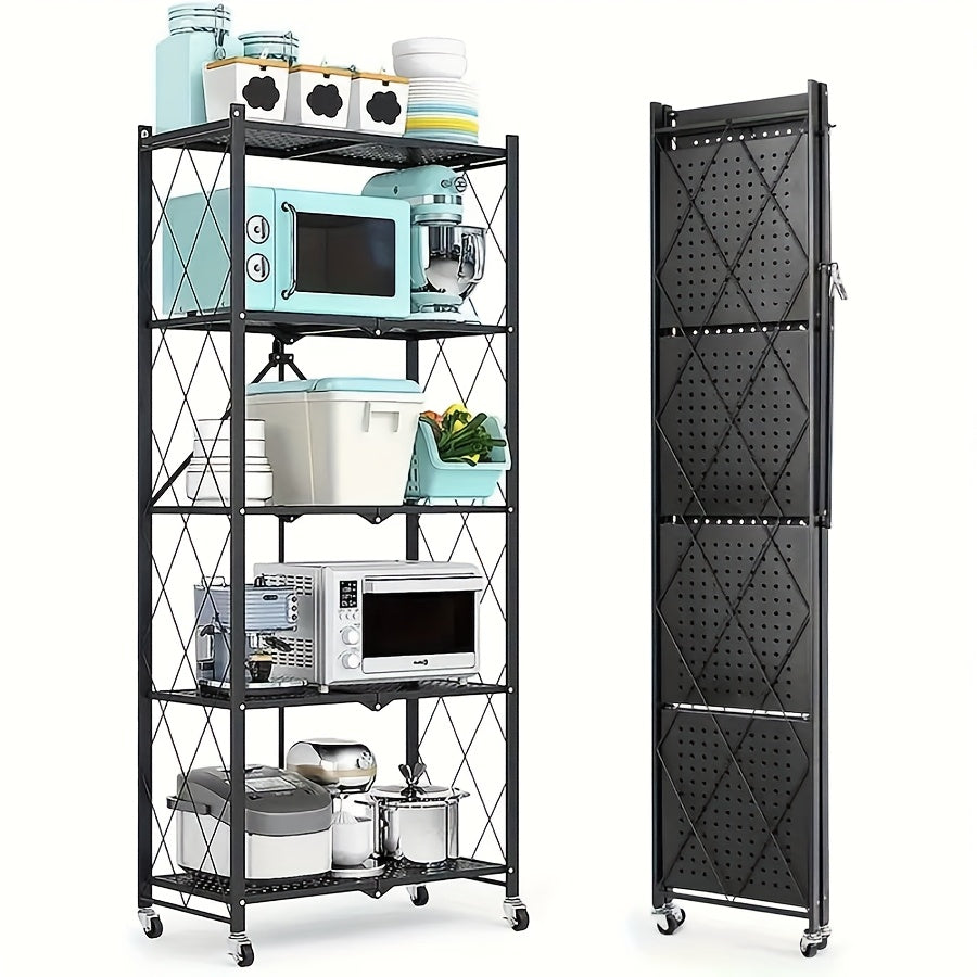 Storage Rack – 3 4 5-Tier Unassembled Storage Rack Equipped with Wheeled Multi-Layer Storage