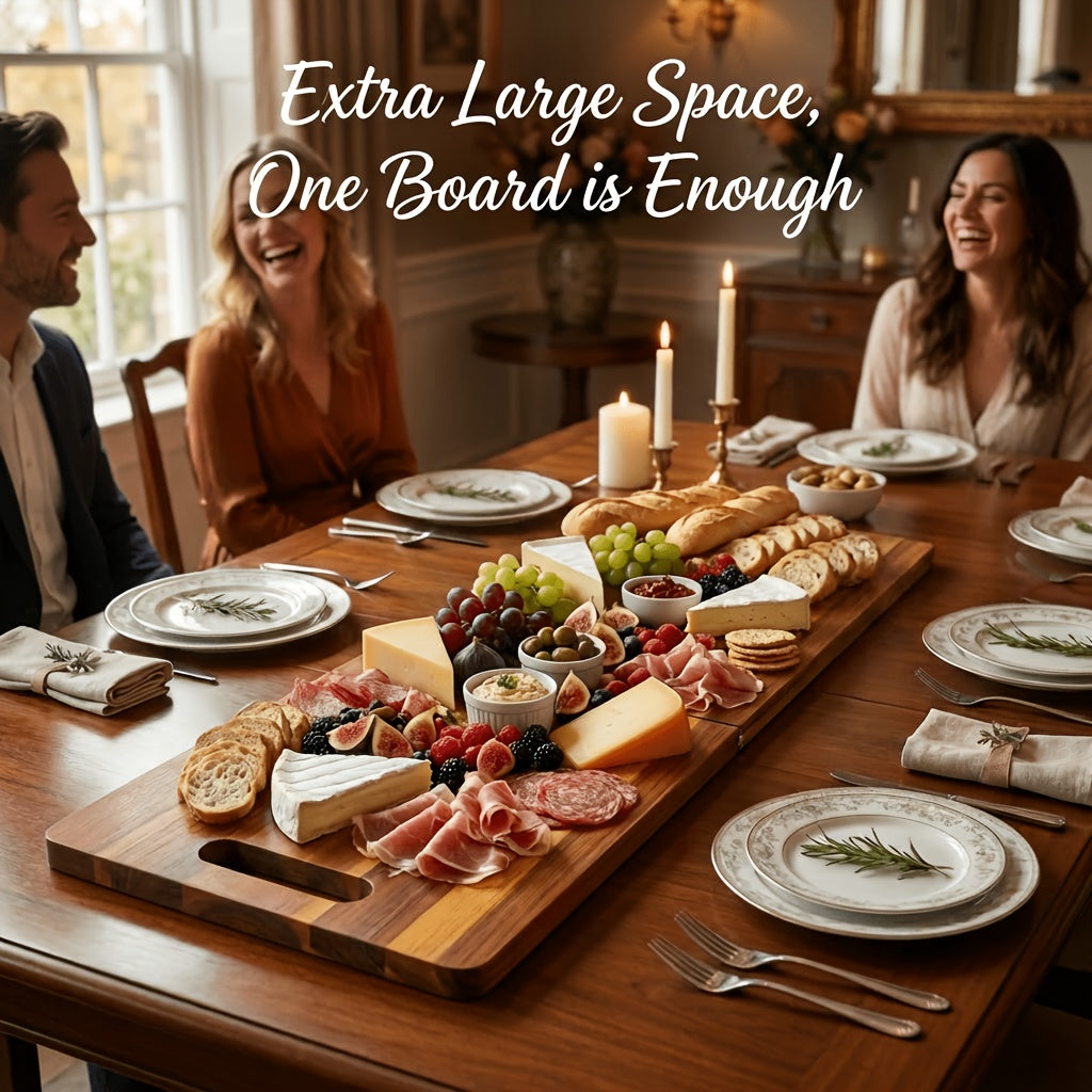 Heavy-Duty Home Storage Organizer – space-saving everyday organization, Extra Large Acacia Wood Charcuterie Board with Handles - Extra Large Foldable Serving Tray, designed for American homes, daily convenience and practical gifting