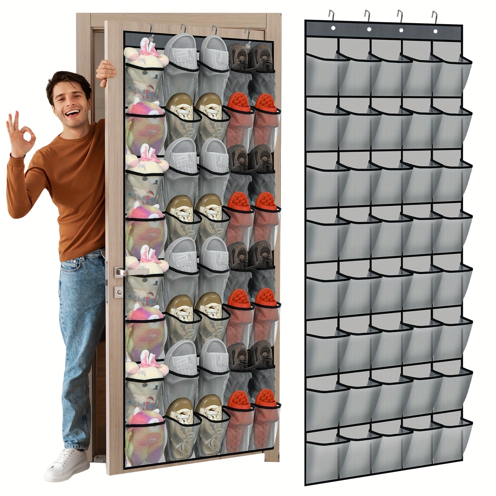 Heavy-Duty Home Storage Organizer – space-saving everyday organization, 40 Pocket Door Hanging Organizer with Slip Hooks - Heavy Duty Fabric Mesh Storage, designed for American homes, daily convenience and practical gifting