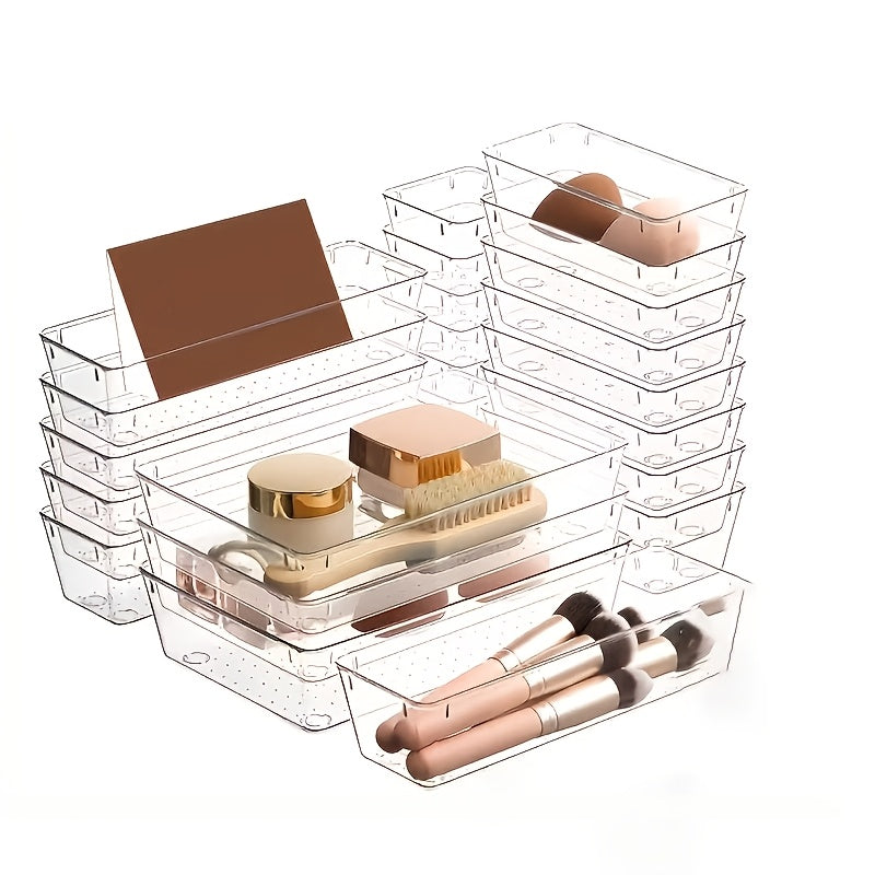 Heavy-Duty 11pcs Stackable Storage Drawer – smooth-access cabinet organization, 11pcs 23pcs 44pcs Deluxe Desktop Drawer Organizer Set - Transparent Multifunctional Storage Boxes for, designed for American homes, daily convenience and practical giftin