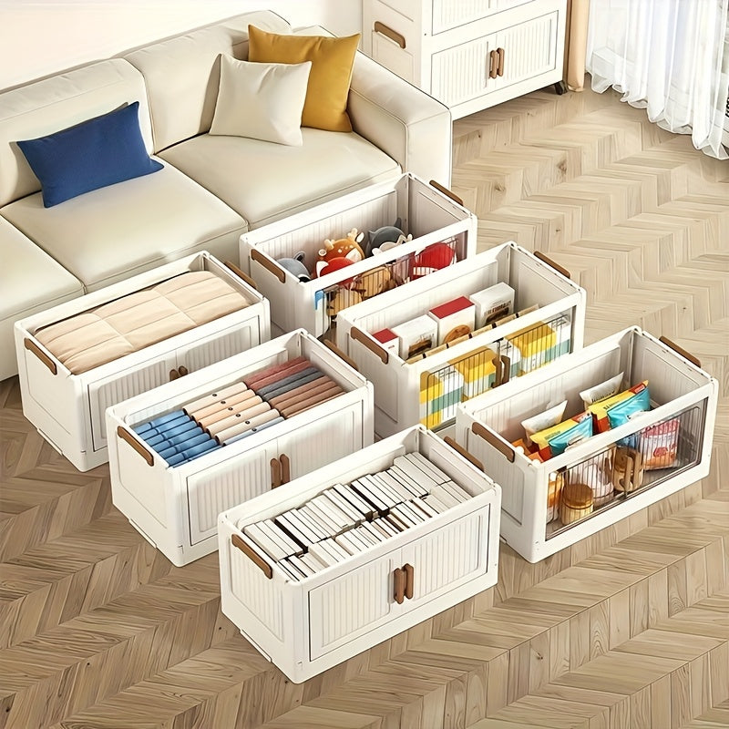 4/5/6 Layers Large-Capacity Stackable Lidded Storage Cabinet with Casters, Portable Foldable Plastic Wardrobe Organizer And Drawer Unit, Multifunctional Rolling Storage Box with Handles for Home Use, for in Living Rooms, Offices, Dormitories