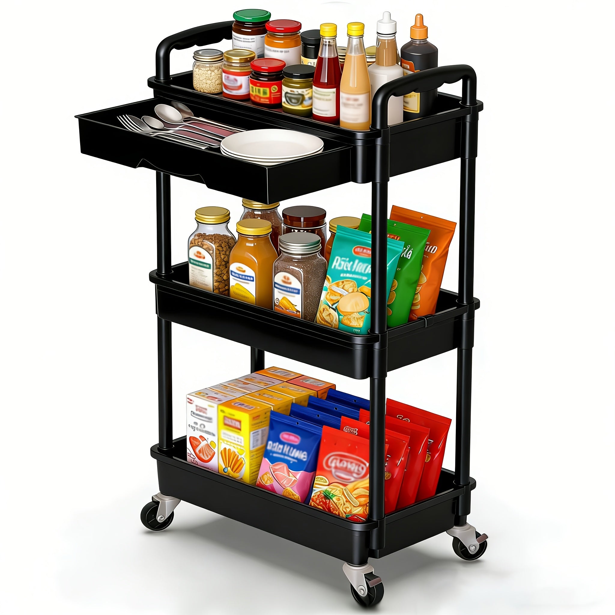 Home Organizer – Easy-Access 3/4 Tier Refrigerator Bottle Organizer – easy-access beverage storage,