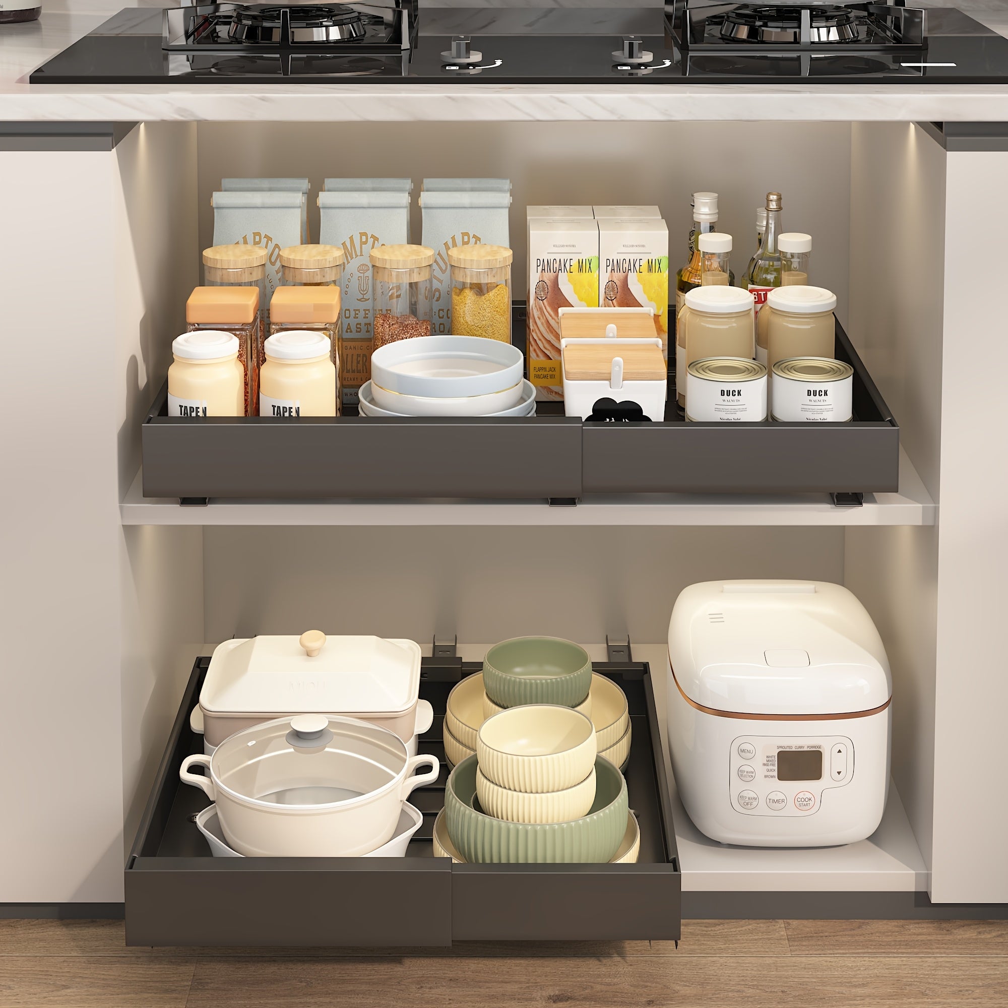 Versatile 1/2/4pcs Pull-Out Cabinet Organizer – smooth-access cabinet organization, 1 2 4pcs Expandable Pull-Out Cabinet Organizer 12 59-20 47 Inch Extendable Heavy-Duty Pull-Out, designed for American homes, daily convenience and practical gifting