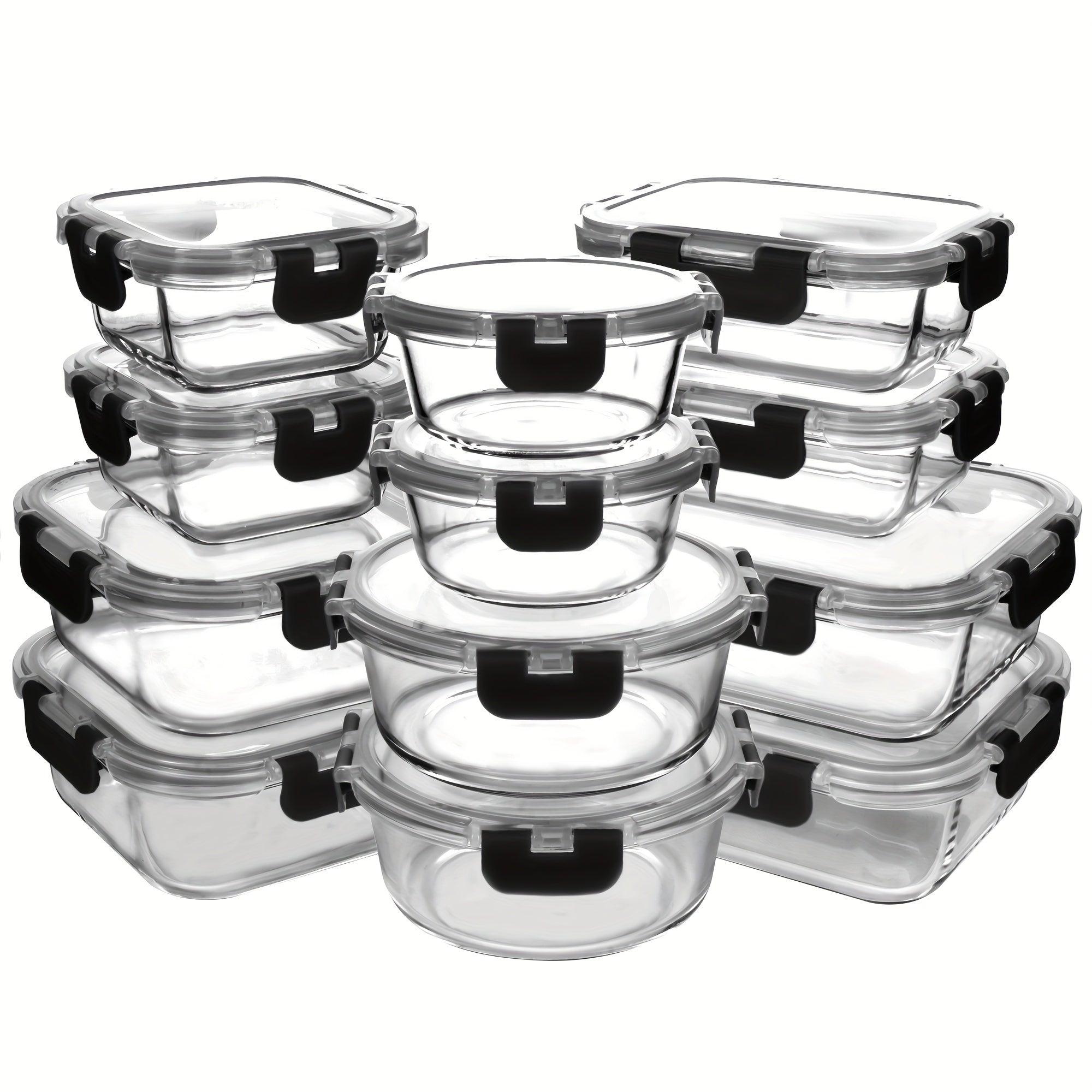 Space-Saving 12 Pack Glass Meal Prep Container Set – leak-resistant reusable meal prep, 12 Pack Glass Food Storage Containers Glass Meal Prep Containers With Airtight Lids Dishwasher, designed for American homes, daily convenience and practical gifti