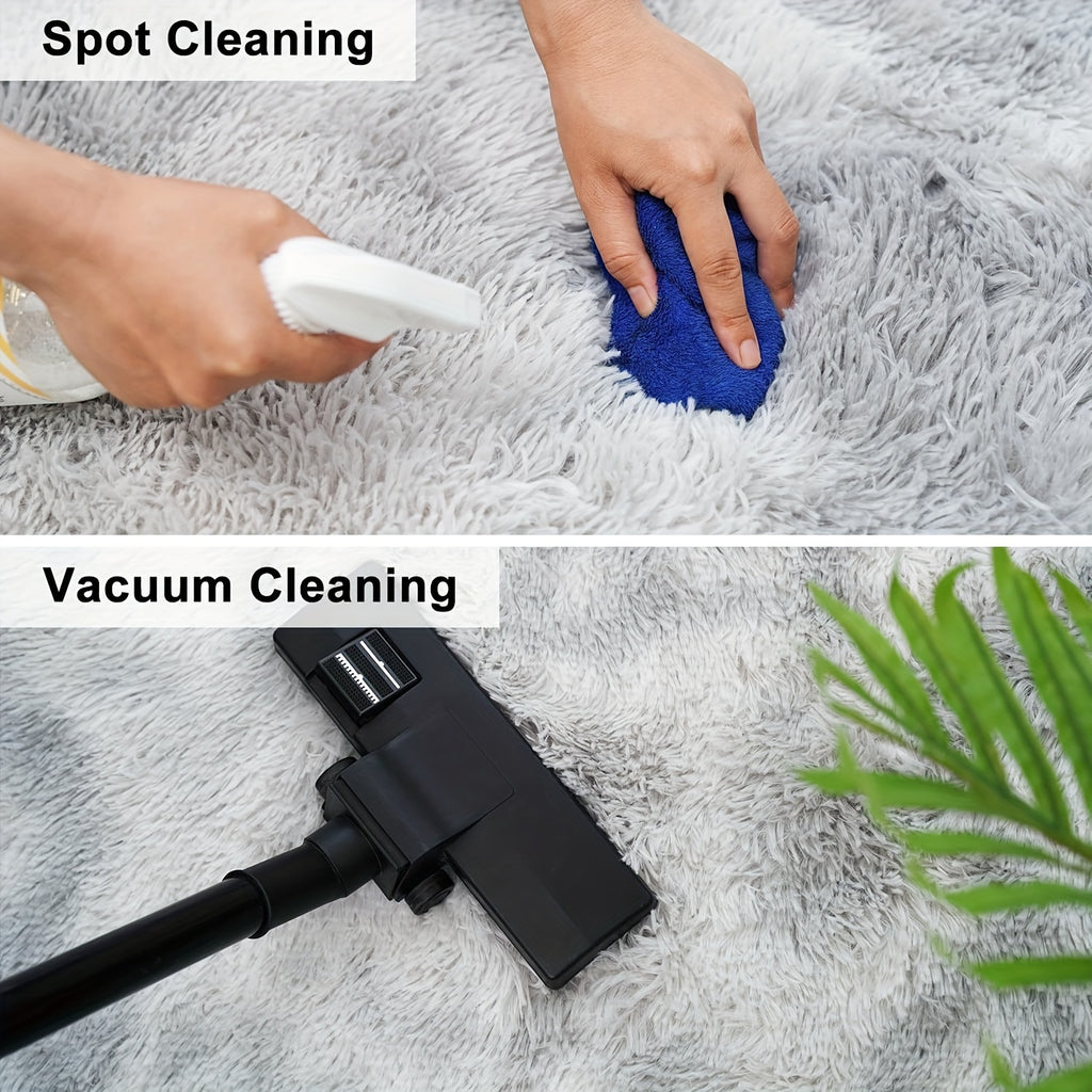 Area Rug – 1pc Luxurious Rectangular Shaggy Plush Carpet Rug - Soft, Fluffy, Tie-dyed, Solid,