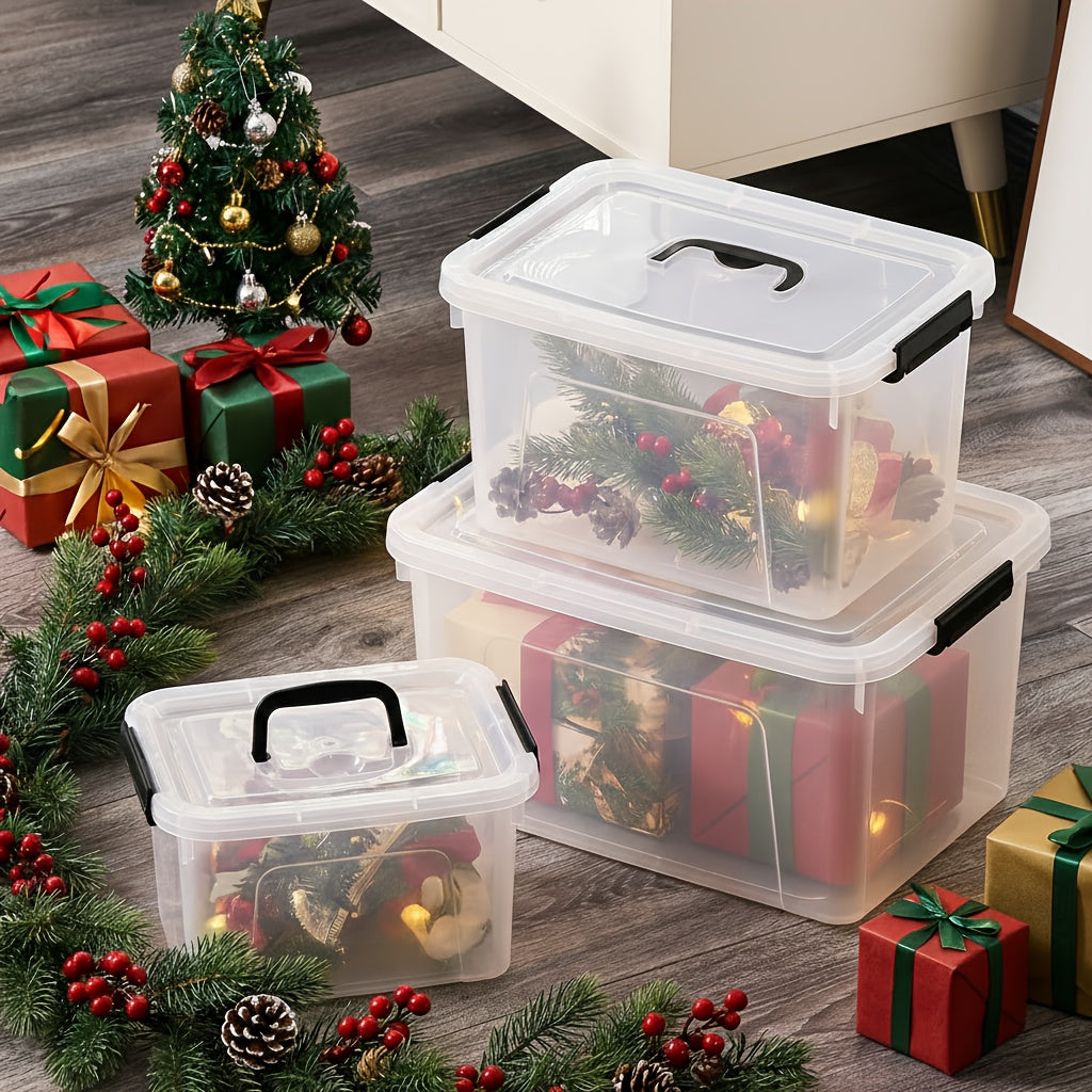 Easy-Access 6pcs Stackable Home Storage Bins – portable space-saving storage, 6pcs Stackable Transparent Plastic Large Capacity Storage Box Covered Storage Box - Suitable for, designed for American homes, daily convenience and practical gifting