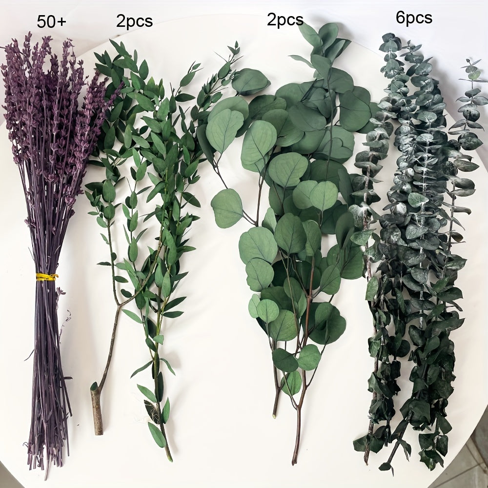 Heavy-Duty Home Storage Organizer – space-saving everyday organization, 60 Pcs Dried Preserved Eucalyptus Stems Purple Lavender Flowers for Shower 17 Hanging Silver, designed for American homes, daily convenience and practical gifting