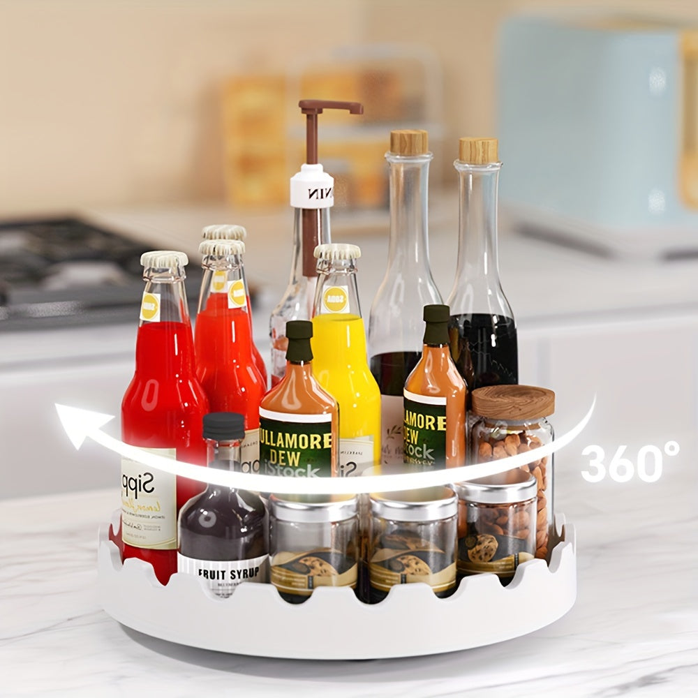 Kitchen Essential – [ Christmas, Thanksgiving, New Years Day ] 360° Rotation Large Lazy Susan Rotating Turntable Organizer - for Kitchen, Pantry, Cabinet, Dining Table, Fridge, Countertop, V