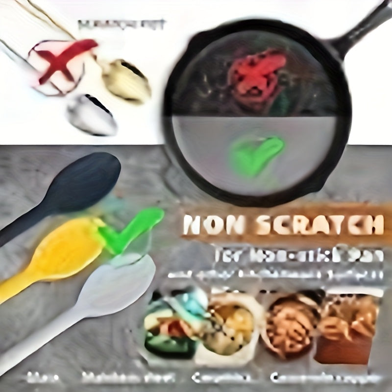 3pcs Silicone Mixing Spoon Set, Non-Stick Heat-Resistant Cooking Utensils For Stirring, Baking & Serving, Safe For Nonstick Cookware, Ideal For Cooking, Serving, And Mixing (White, Black, Yellow)