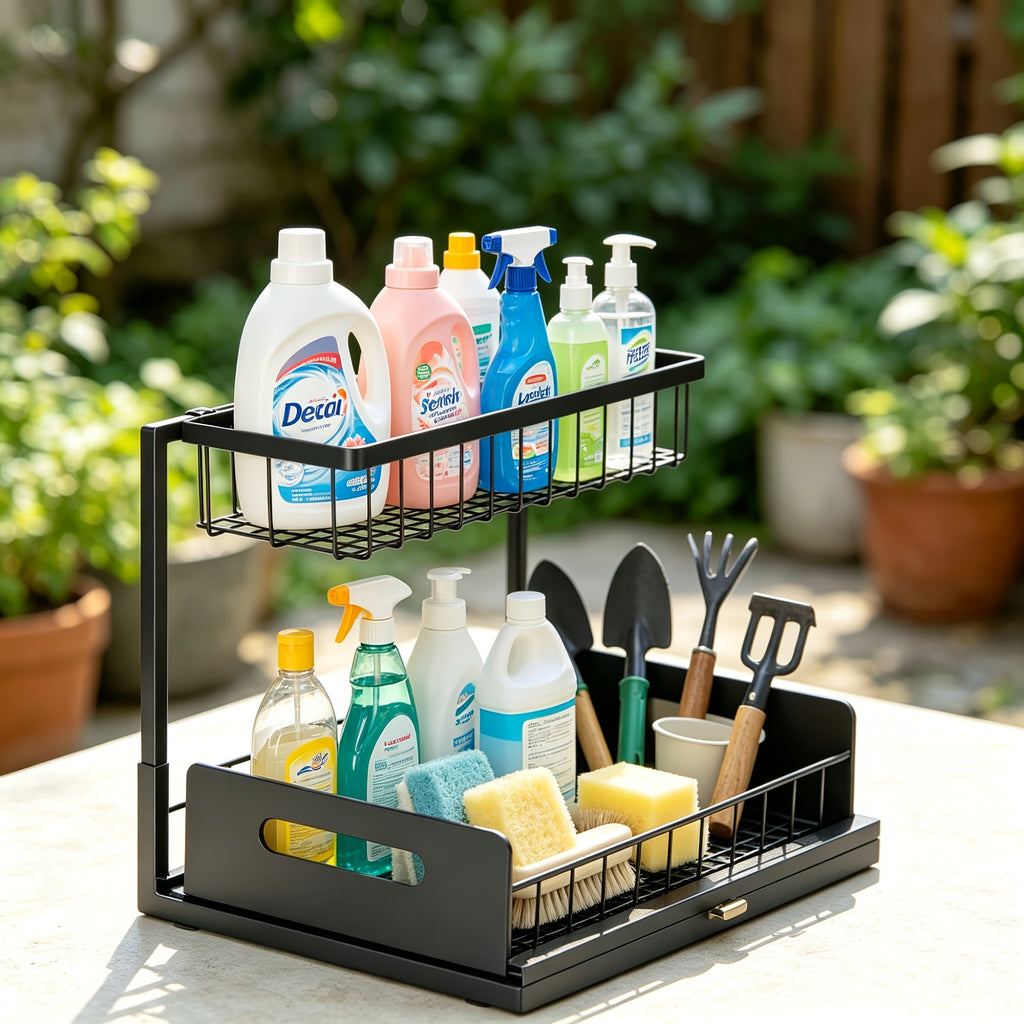 Smart 1 PACK Pull-Out Cabinet Organizer – smooth-access cabinet organization, 2-Tier Under Sink Organizers And Storage Under Sink Organizer Slide Out Pull Out Cabinet, designed for American homes, daily convenience and practical gifting