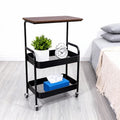 Premium Adjustable Home Storage Rack – durable multi-purpose storage, Three-Tier Metal Utility Cart Metal Storage Rack Rolling Cart with Wooden Tabletop Multifunctional Storage, designed for American homes, daily convenience and practical gifting