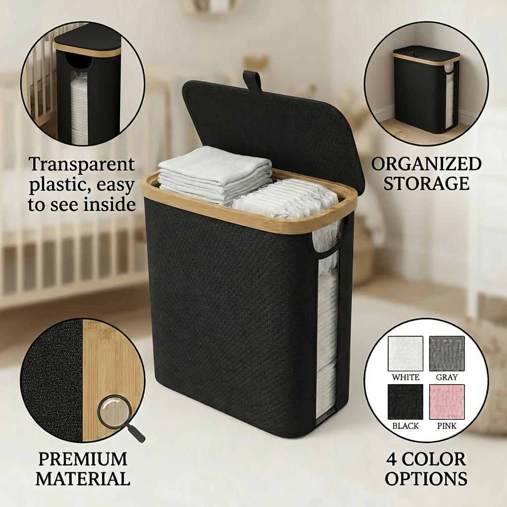 Easy-Access 1/2pcs Stackable Storage Drawer – smooth-access cabinet organization, 1 2pcs Lightweight Foldable Bamboo Border Storage Organizer Water-resistant Damp-proof Space-saving Fits Drawers Narrow, designed for American homes, daily convenience