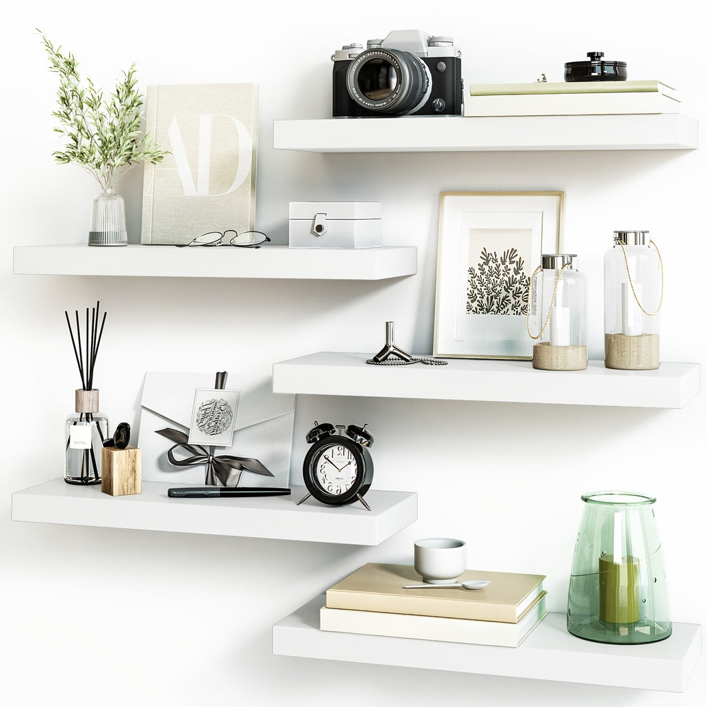 Kitchen Essential – TOMNK 5pcs Floating Shelves for Wall, Black Wall Mounted Shelves for Room Decor, Wall Dresser, Bathroom Storage And Additions, Living Room, Bedroom, Kitchen, Office Decor