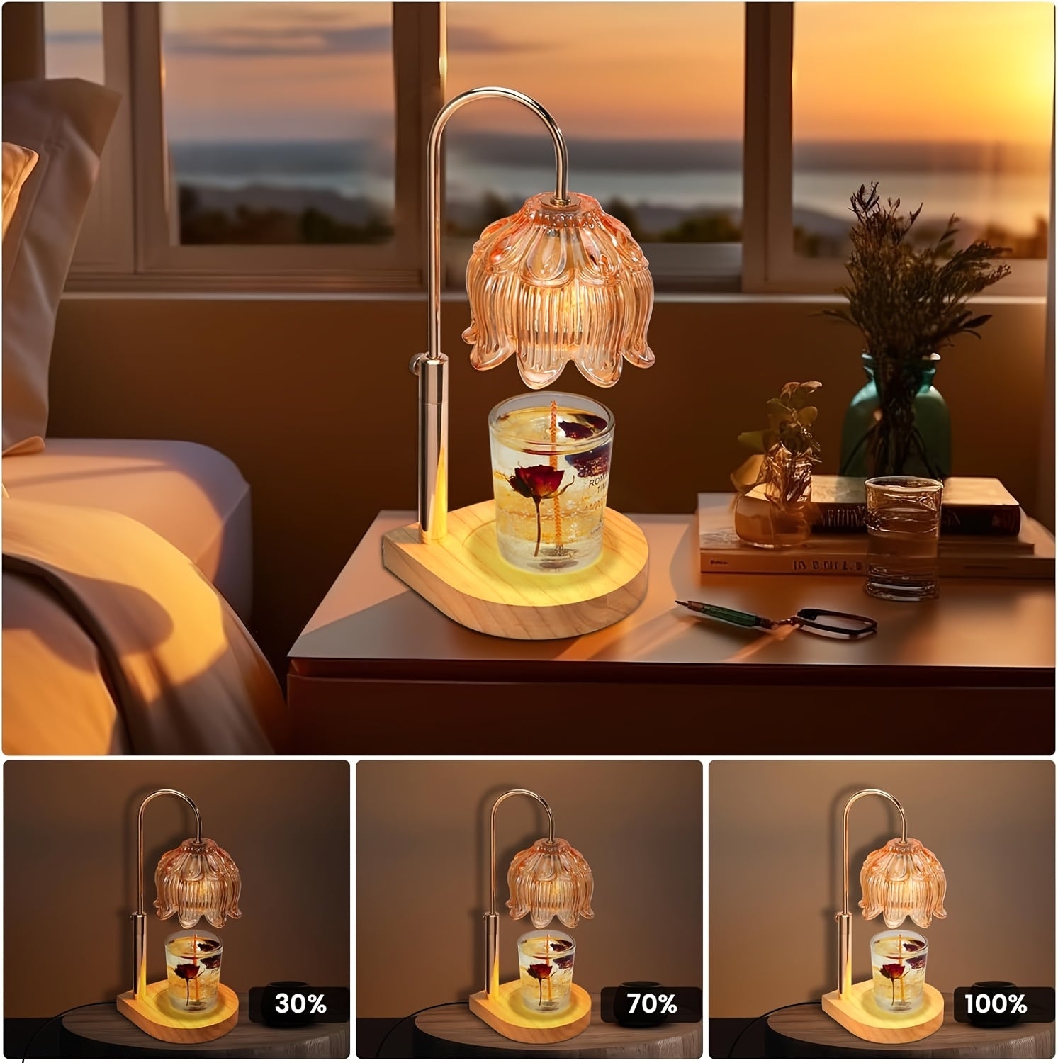 Compact Airtight Storage Jar Set – clear reusable pantry storage, Wax-Melting Lamp Candle Warmer Crystal Candle Wax Warmer with 2 4 8-Hour Timer Adjustable, designed for American homes, daily convenience and practical gifting