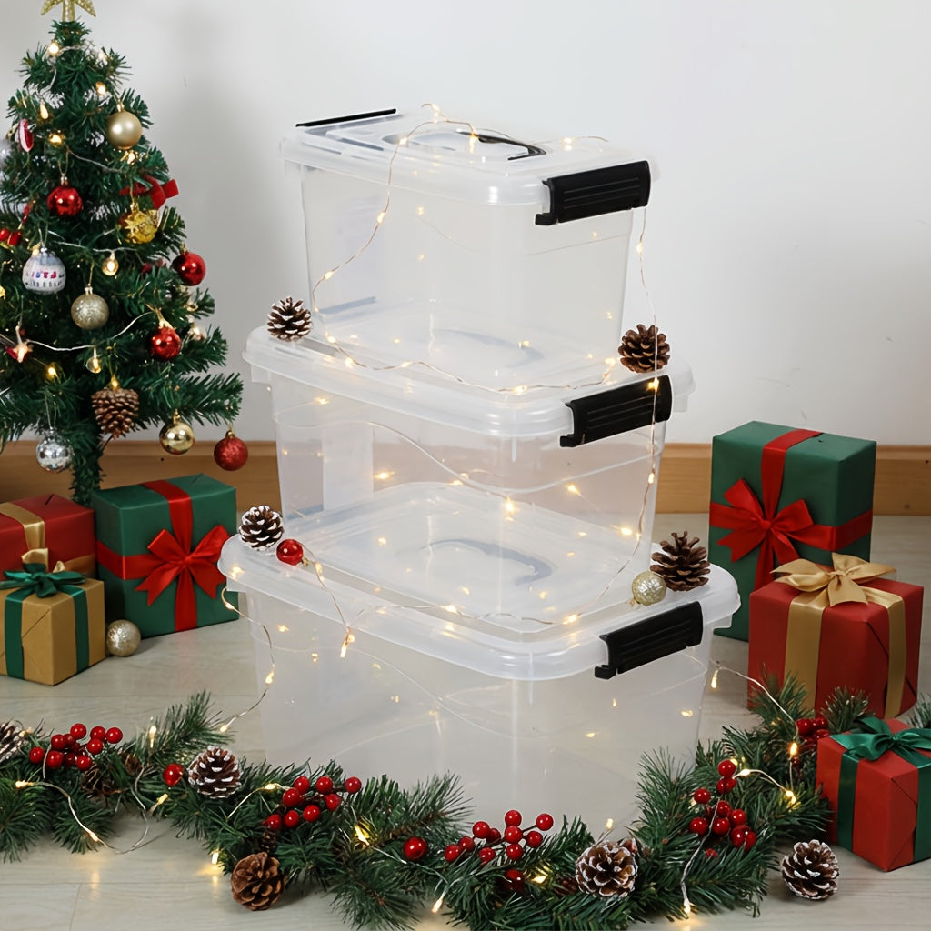Easy-Access 6pcs Stackable Home Storage Bins – portable space-saving storage, 6pcs Stackable Transparent Plastic Large Capacity Storage Box Covered Storage Box - Suitable for, designed for American homes, daily convenience and practical gifting