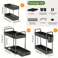 Kitchen Essential – 4pcs Adjustable Under-Sink Organizer - Metal& Plastic, Multi-Layer Storage Rack For Kitchen & Bathroom Cabinets, Space-Saving Design for Modern US Homes, easy meal prep a