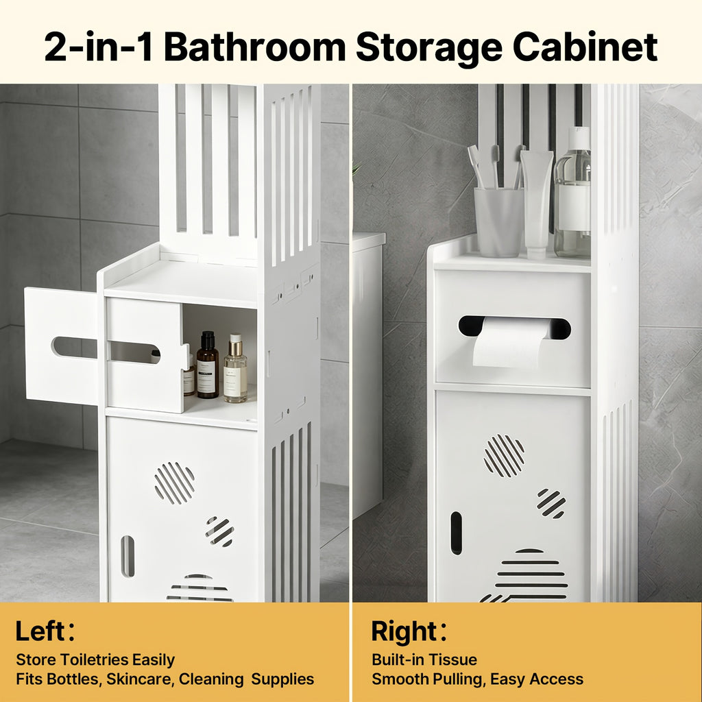 Smart 1pc Stackable Home Storage Bins – portable space-saving storage, 1pc Large Capacity Bathroom Organizer Toilet Paper Holder Waterproof And Dustproof Commercial Bathroom Organizer, designed for American homes, daily convenience and practical gift