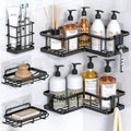 Versatile 5pcs Adjustable Home Storage Rack – durable multi-purpose storage, 5pcs Corner Adhesive Shower Caddy with Soap Holder And Toothbrush Holder Rustproof Stainless Steel, designed for American homes, daily convenience and practical gifting