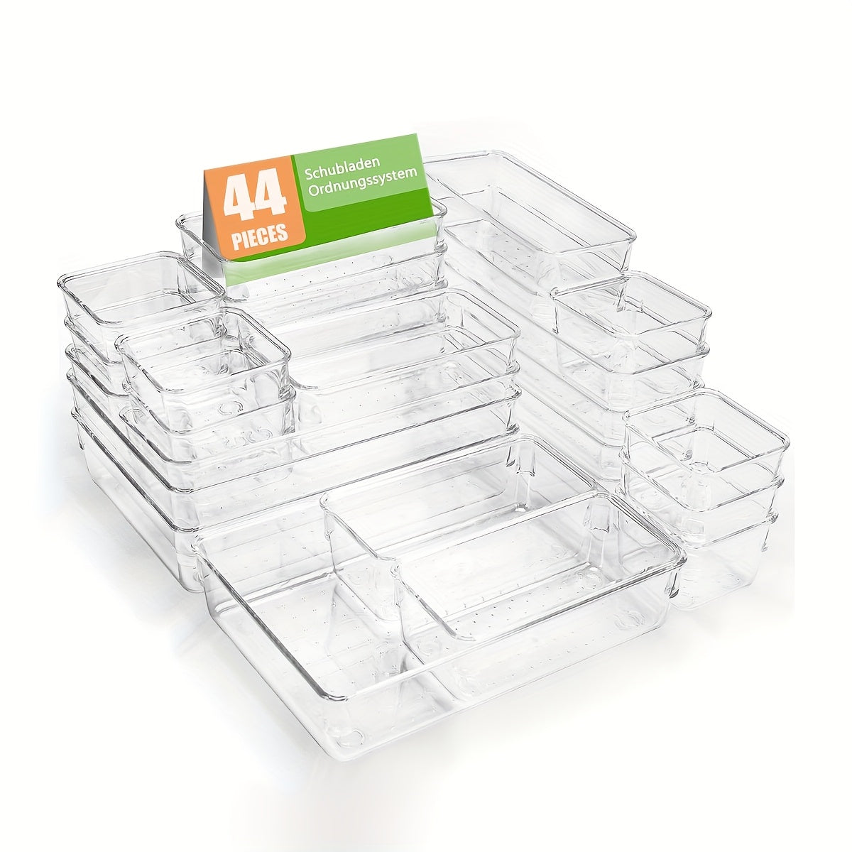 Heavy-Duty 11pcs Stackable Storage Drawer – smooth-access cabinet organization, 11pcs 23pcs 44pcs Deluxe Desktop Drawer Organizer Set - Transparent Multifunctional Storage Boxes for, designed for American homes, daily convenience and practical giftin