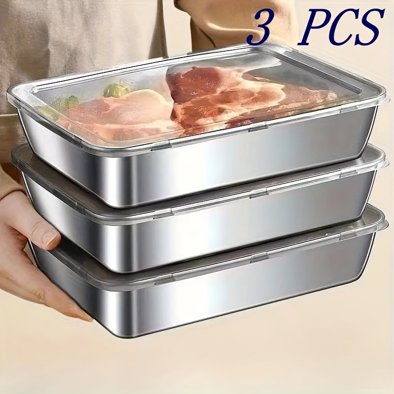 Kitchen Essential – 9/6/3pcs 2026 Stainless Steel Food Storage Container Set - Kitchen Organizer, Meal Prep, Camping And Picnic Essential, Easy-Clean Stackable, Fridge And Freezer Safe, Airt