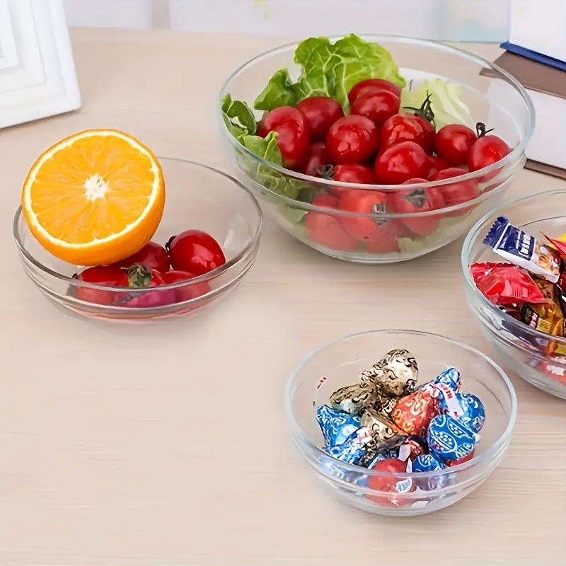 10pcs Mini Glass Mixing Bowls Set, Microwave Safe, Food-Grade, Stackable Nesting Bowls with Lids, Round Salad & Dessert Serving Containers for Christmas, Halloween, Easter, Hanukkah, Thanksgiving father gift