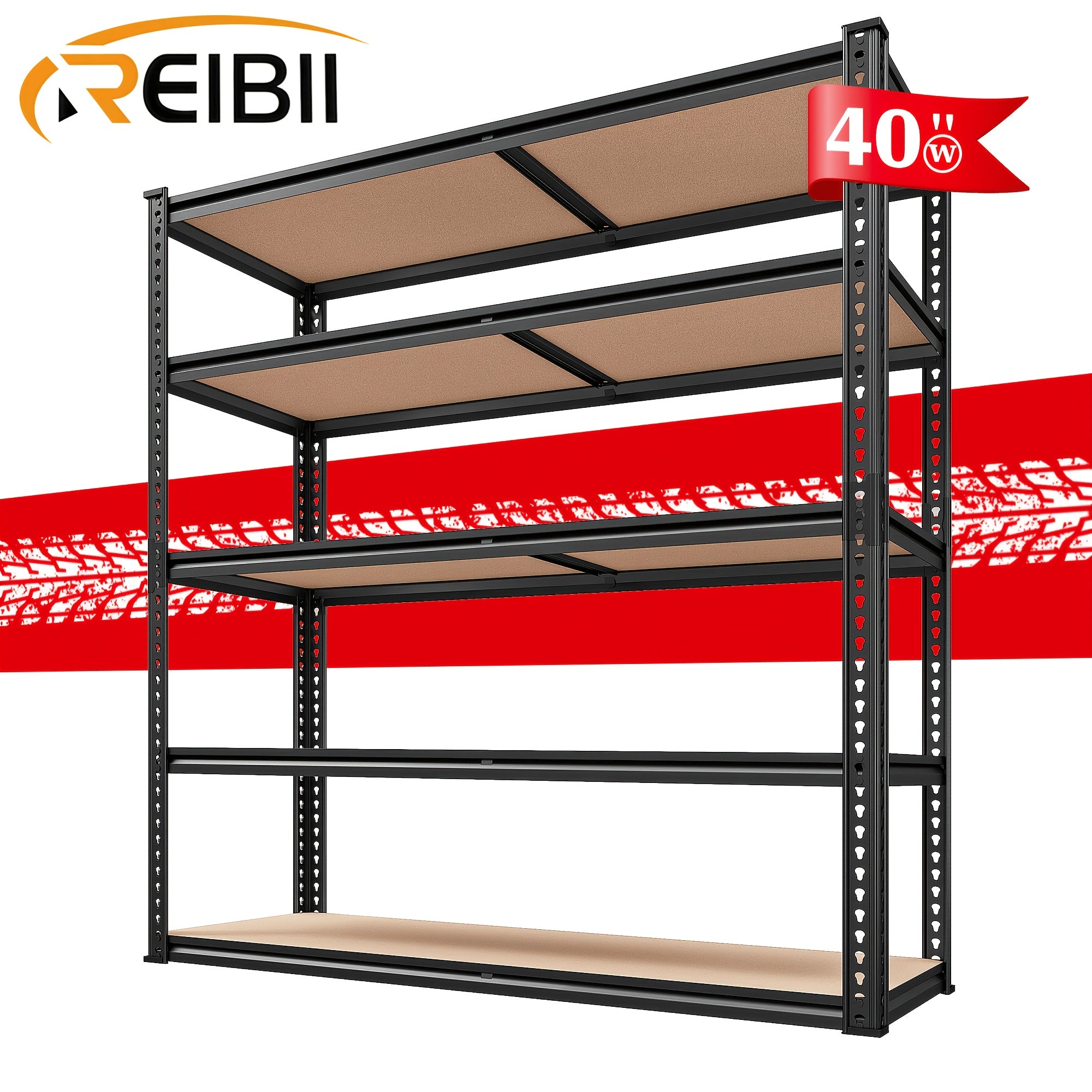 40''W Garage Shelving 2500LBS Storage Shelves Heavy Duty Shelving 72''H 5 Tier Metal Shelves for Garage Shelves Adjustable Shelving Units And Storage for Closet Pantry Shelf, 40"W X 72"H X 20"D. Storage and Organization