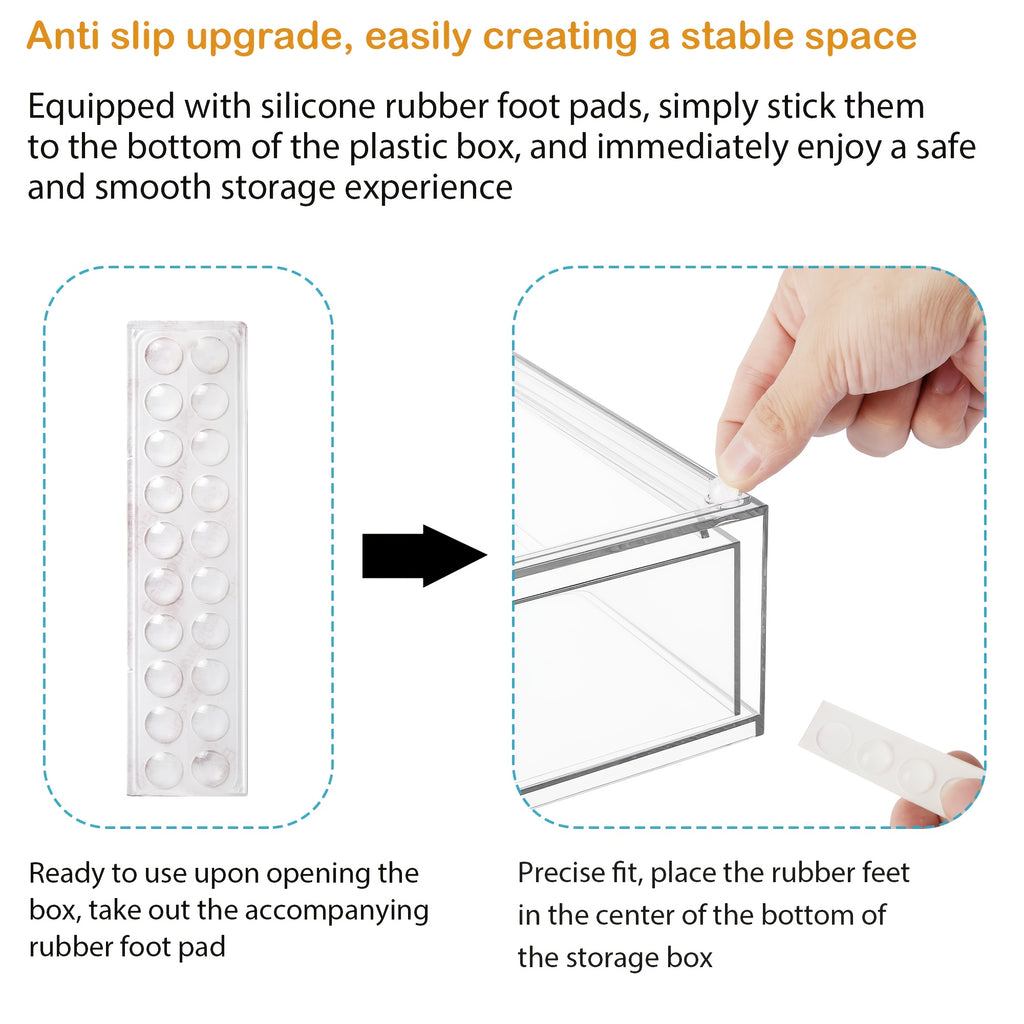 7.5"D X 12.1"W X 3.5"H Table And Drawer Storage, 2-Pack Clear Stackable Storage Drawers, Acrylic Plastic Organizer Bins, Ideal for Desk Organization, Desk & Drawer Organizer for Home Storage