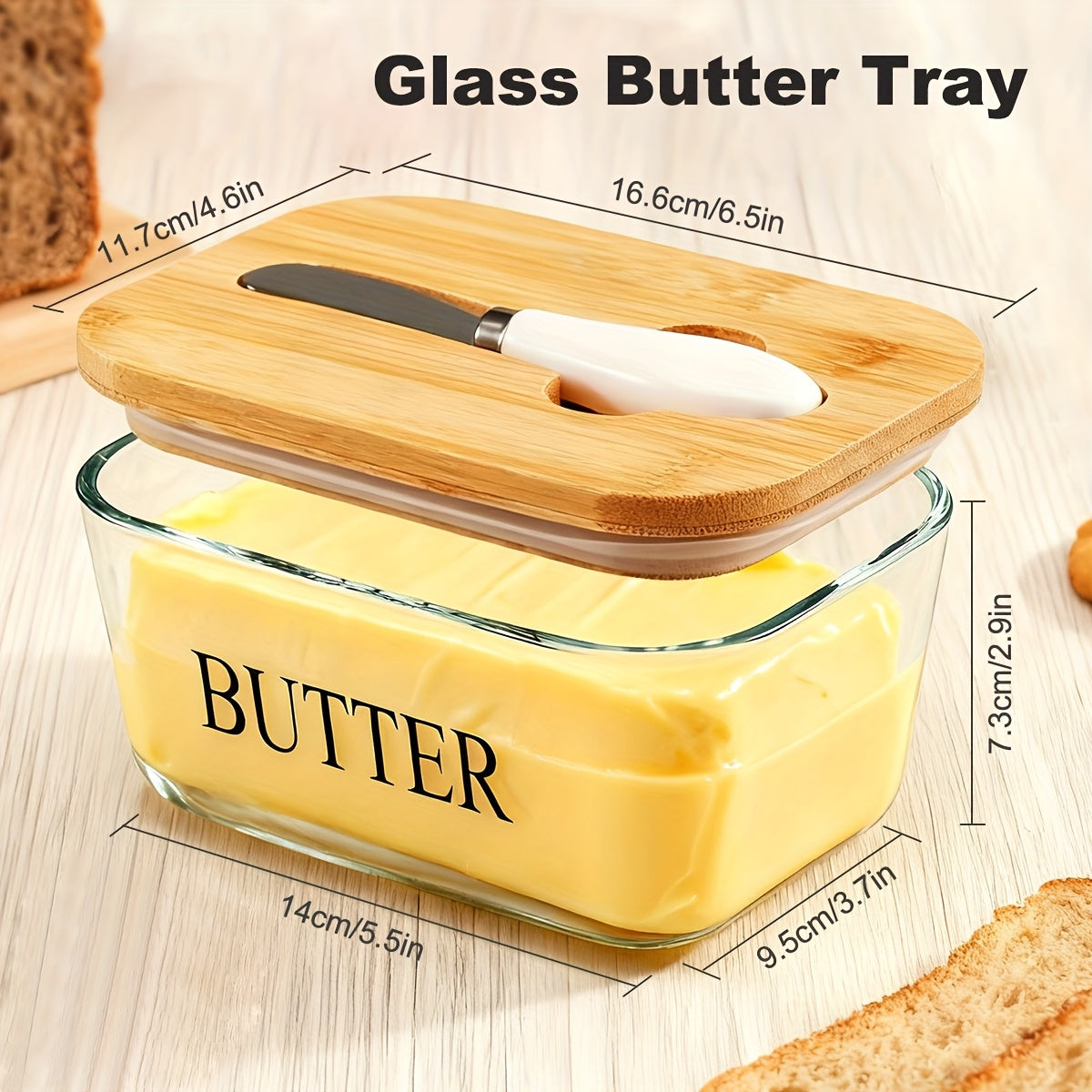 Kitchen Tools – covered refrigerator storage, 1pc Luxury Large Butter Dish with Lid - Ceramic Coun