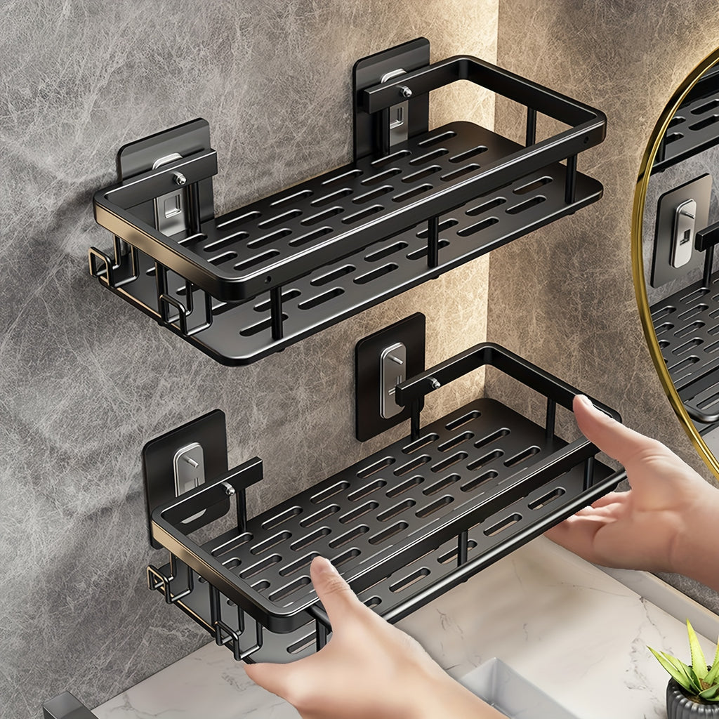 Great Value And Super Easy to Use - 2pcs Shelf Set, Portable Corner Hanging Organization Artifact, Bathroom And Toilet Storage, Very Stable, No Need to Drill Towel Bars, Punch-Free Shelf Sink Wall Storage Rack Kitchen Wall-Mounted Shelf