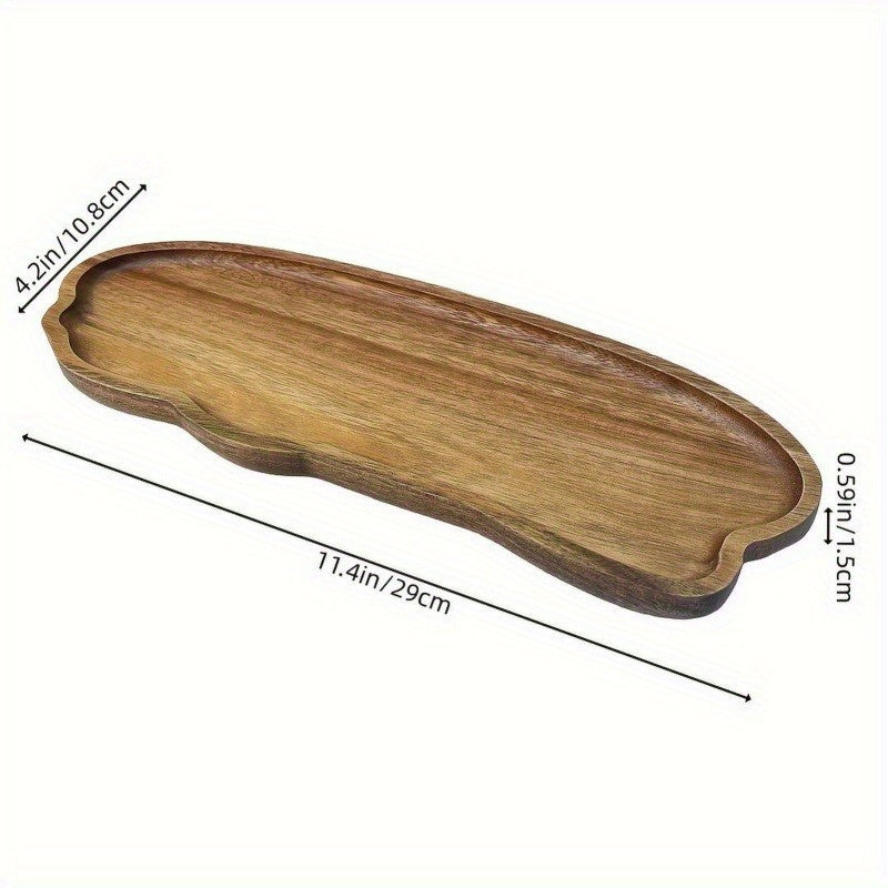 Heavy-Duty Reusable Drinkware Set – easy-access beverage storage, Rectangular Acacia Wood Tray Solid Wood Dinner Plate Heat-Resistant Bread Board And Tea Cup, designed for American homes, daily convenience and practical gifting