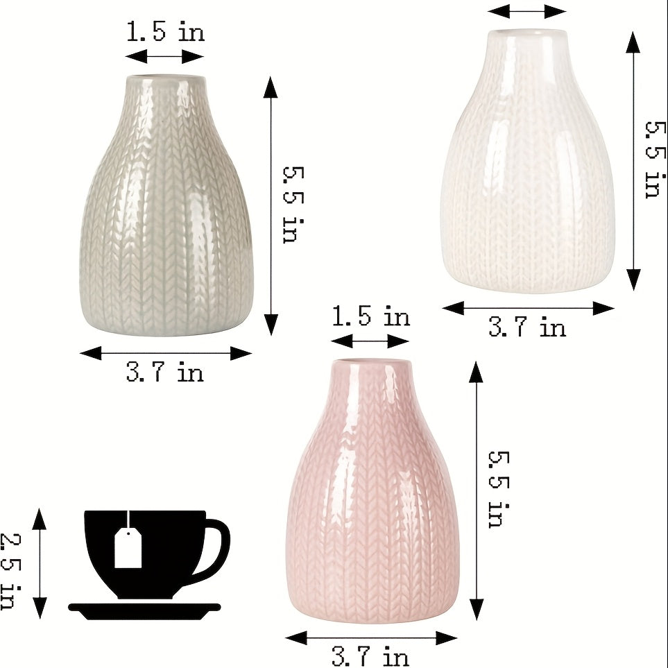 Small Ceramic Matte Vases for Home Decor, Modern And Minimalist Decorative