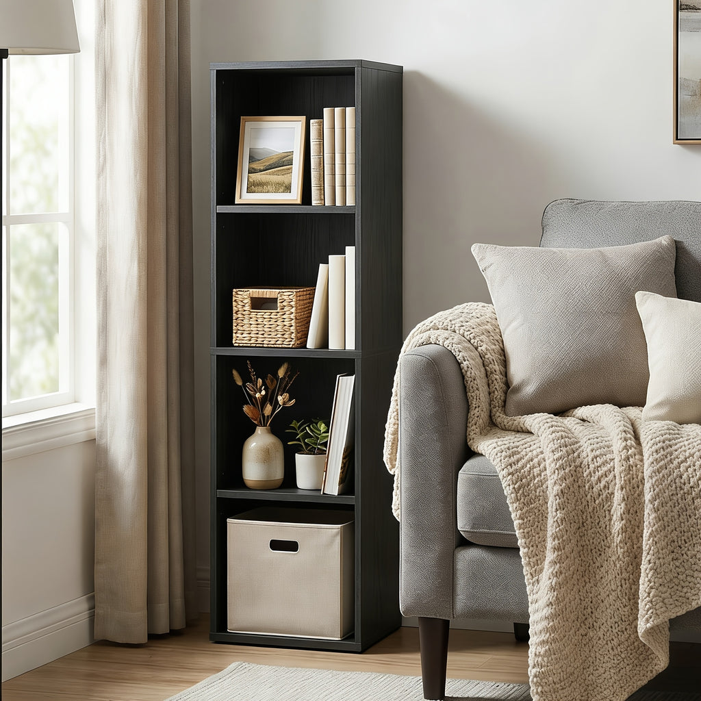 Bookshelf, 4-Tier Bookcase, Book Shelf, Open Storage Shelf, for Living Room, Home Office, Dining Room