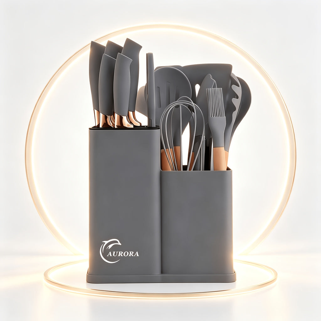 Kitchen Essential – Silicone Kitchen Utensils Set | Heat Resistant And High-Quality, Suitable for Non Stick Pans, Stainless Steel Cutting Tools, Small Kitchen Tools, Ideal Holiday Gift 19 Se