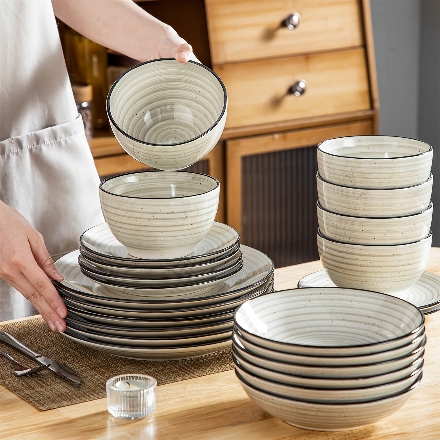 Easy-Access Home Storage Organizer – space-saving everyday organization, Zenora Ceramic Dinnerware Set Service for 6 Stoneware Set Bowls Set Dishes Set Including, designed for American homes, daily convenience and practical gifting